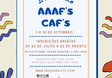 Inscrições Abertas para as AAAF e CAF – Ano Letivo 2026/2027